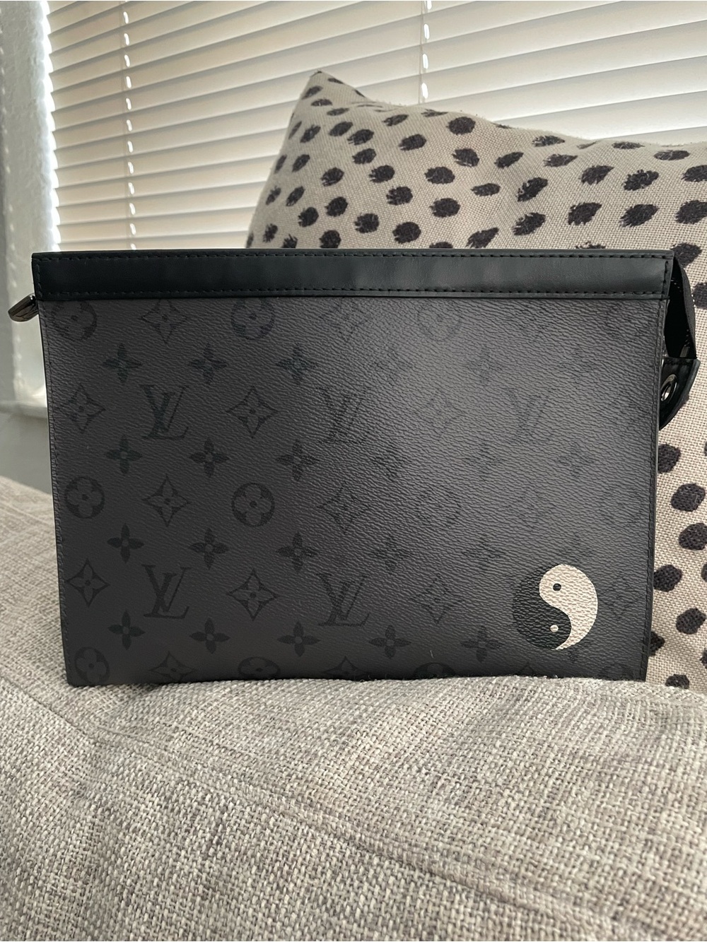 Louis Vuitton Authentic Pochet Gray Monogram with Yin Yang Accent